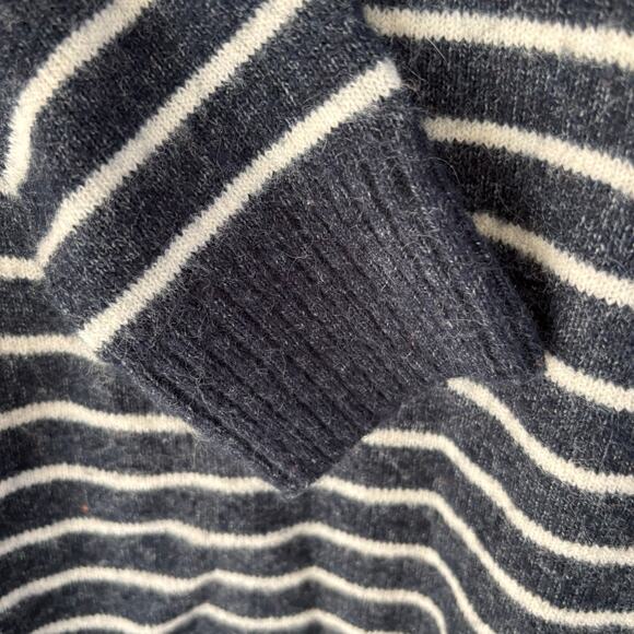 Abercrombie & Fitch Women's S Mock Neck Blue White Striped Sweater Nautical - Picture 5 of 8